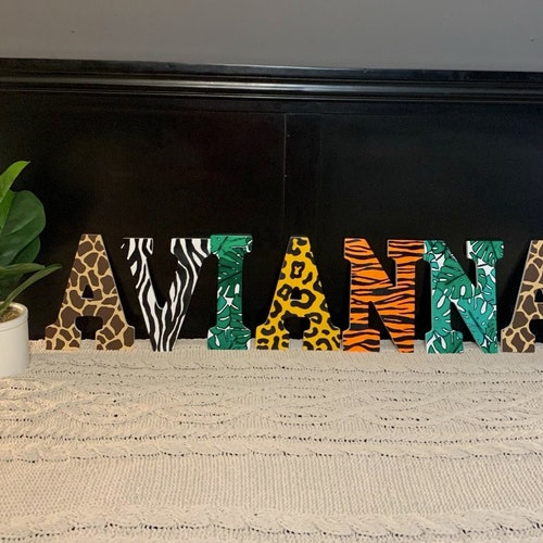 Nursery Letters Safari Themed Hand Painted Custom Made Etsy