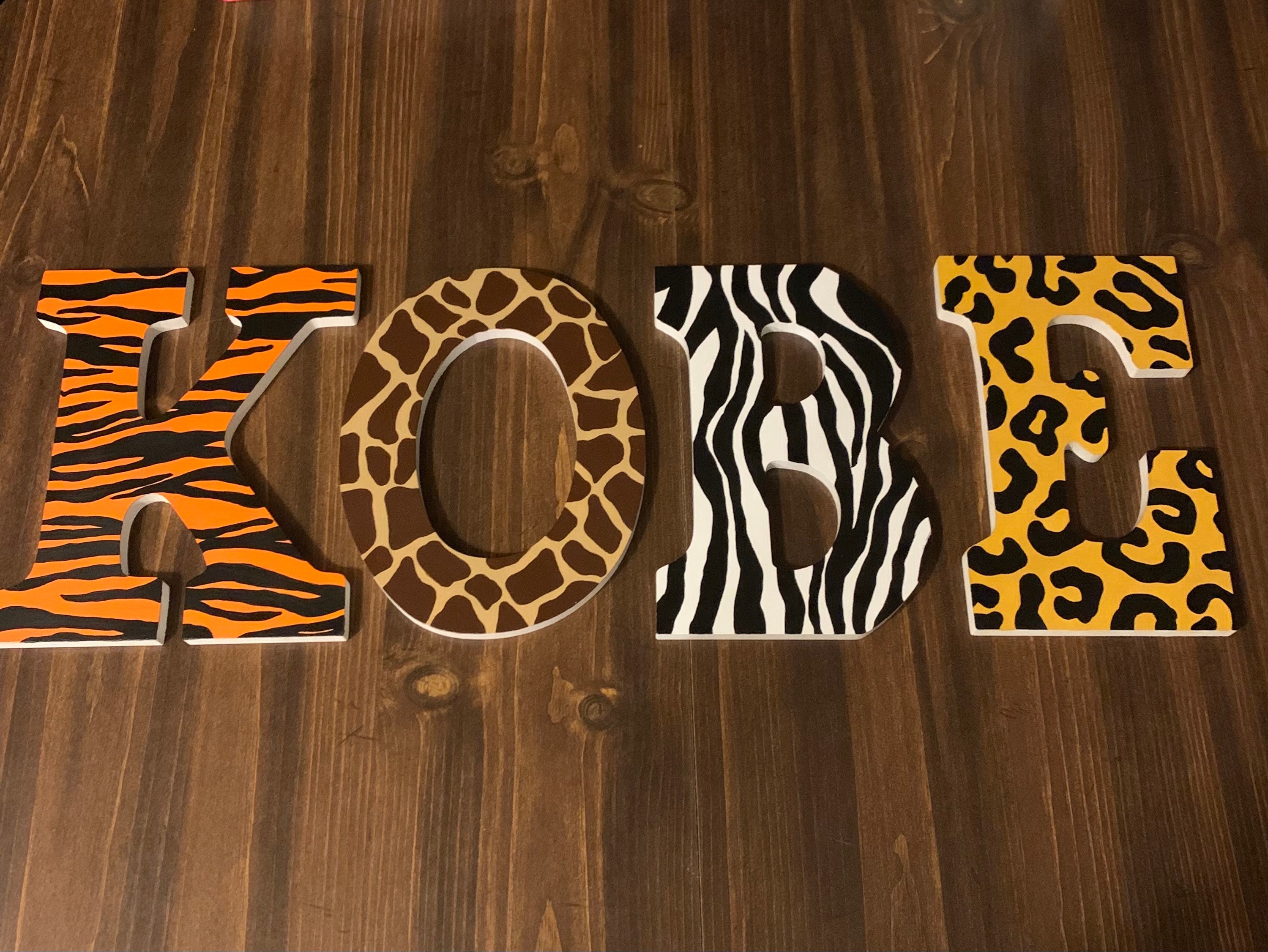 nursery letters safari themed hand painted custom made etsy