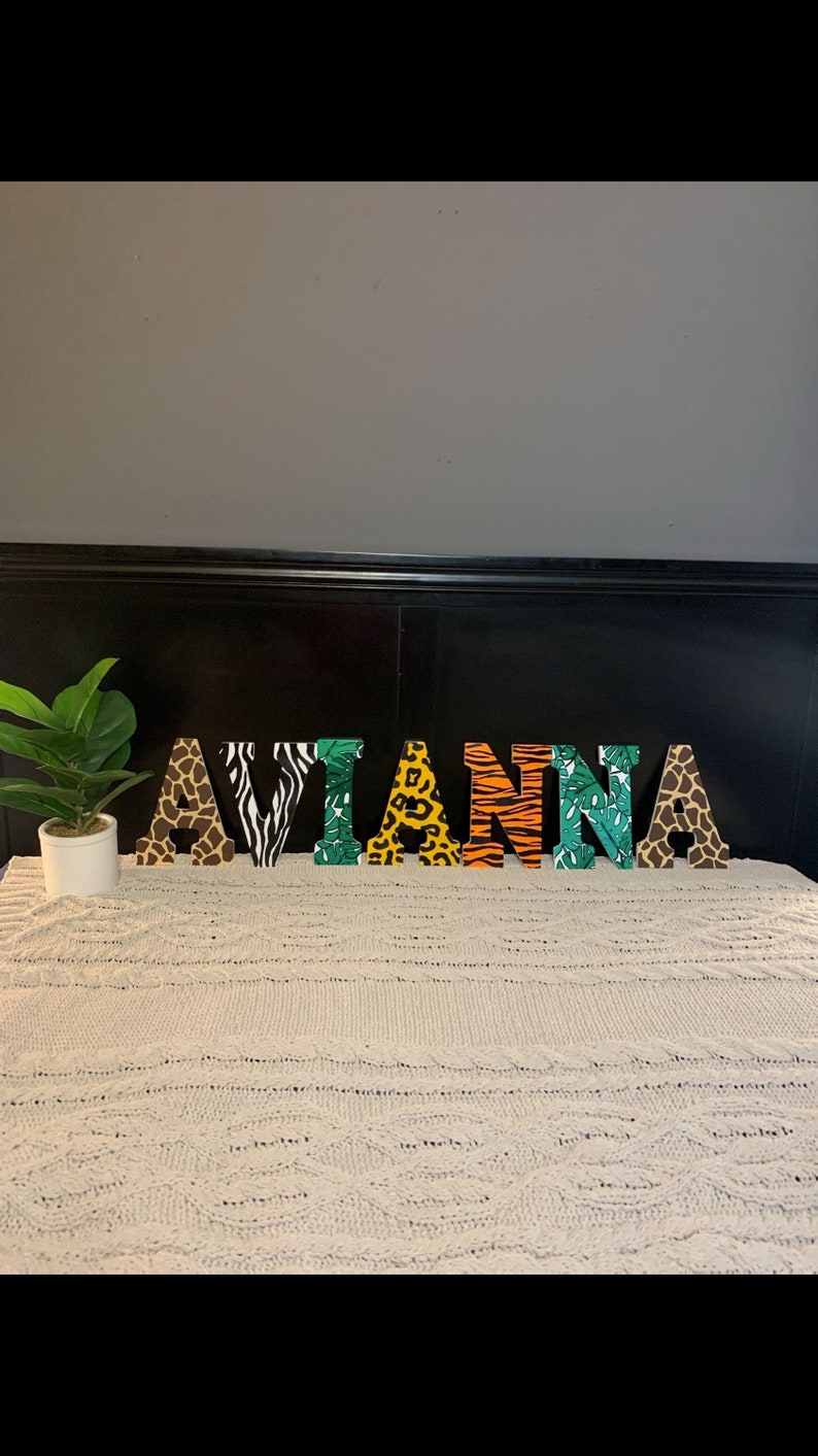 Nursery Letters Safari Themed Hand Painted Custom Made Etsy