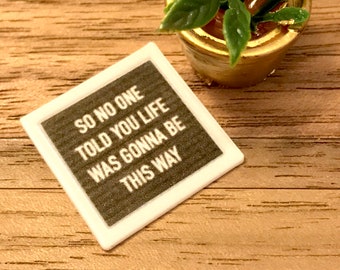 Dollhouse sign- 1:12th scale- mini letterboard- dollhouse mini- miniature sign- tiny signs- dollhouse furniture- dollhouse accessory