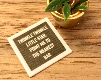 Dollhouse sign- 1:12th scale- mini letterboard- dollhouse furniture- miniature sign- dollhouse- miniatures- tiny signs- letterboard- tiny