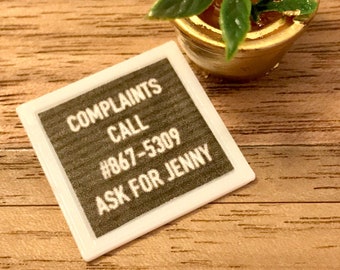 Dollhouse sign- 1:12th scale- miniature sign- dollhouse furniture- miniatures- mini letterboard- tiny sign- dollhouse- letterboard