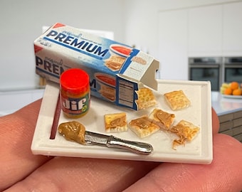 Dollhouse snack- 1:12th scale- dollhouse kitchen- dollhouse furniture- tiny food- miniature snack- miniatures- dollhouse peanut butter- tiny