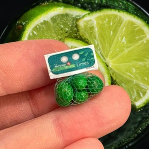 Dollhouse fruit- 1:12th scale- dollhouse kitchen- dollhouse furniture- dollhouse limes- miniature fruit- miniature limes- miniatures