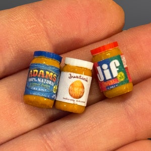 Dollhouse peanut butter- 1:12th scale- dollhouse grocery- dollhouse kitchen- dollhouse furniture- dollhouse lunch- miniature lunch