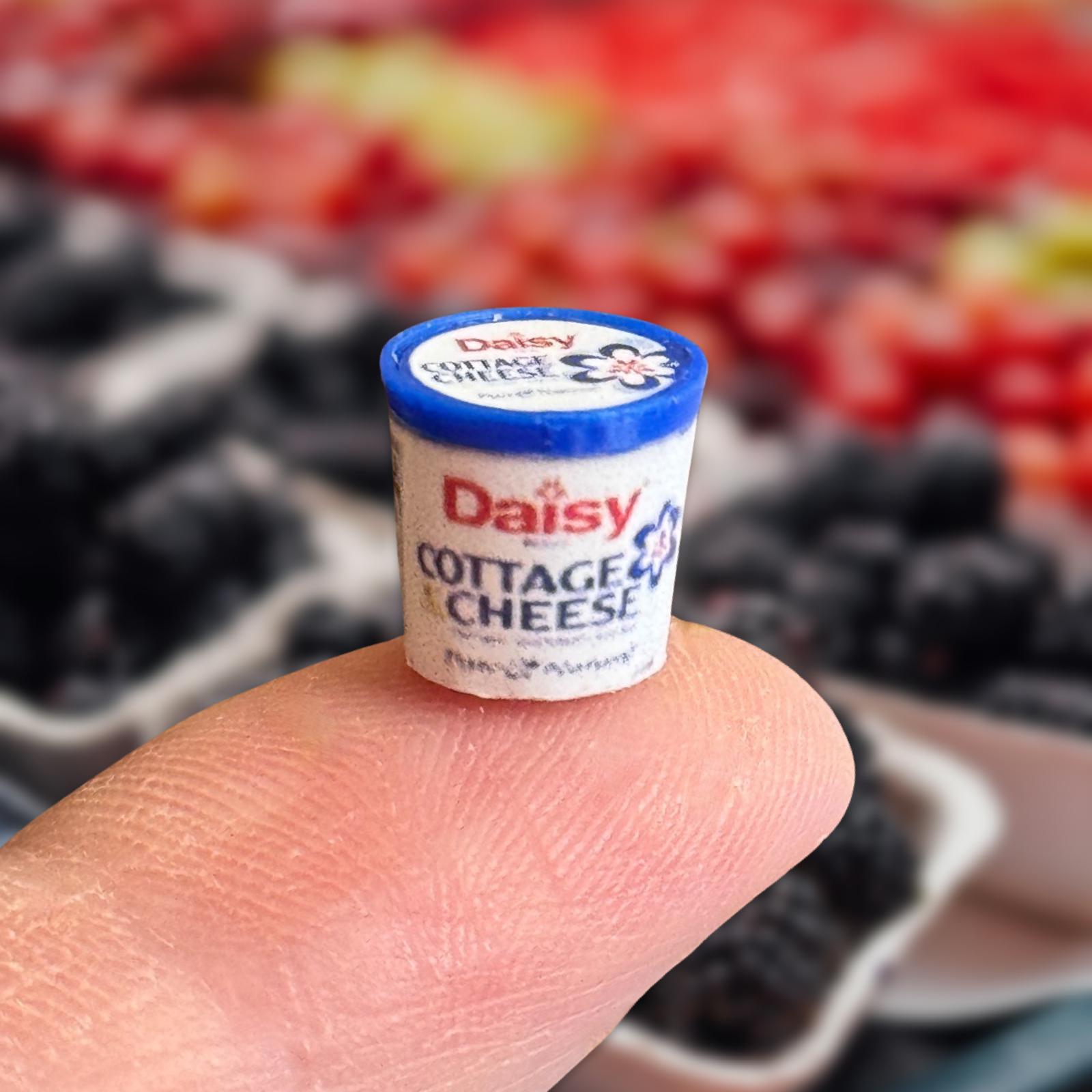 Dollhouse cottage cheese- 1:12th scale- dollhouse grocery- dollhouse kitchen- dollhouse furniture- miniature cottage cheese- tiny food
