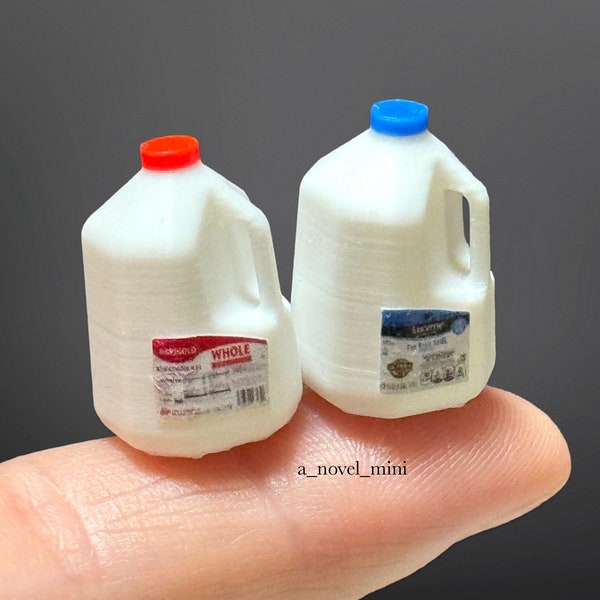 Dollhouse milk - 1:12th scale- miniature food- dollhouse kitchen- miniature accessories- dollhouse grocery- miniature milk- tiny milk