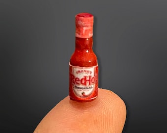 Dollhouse hot sauce- 1:12th scale- dollhouse kitchen- dollhouse furniture- miniatures- tiny food- dollhouse meal- miniature taco