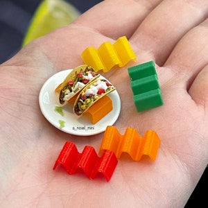 Dollhouse taco holder-   1:12th scale- dollhouse kitchen- dollhouse furniture- miniatures- tiny food- dollhouse meal- miniature tacos