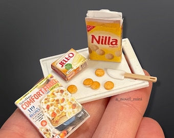 Dollhouse baking- dollhouse furniture- dollhouse kitchen- miniature food - tiny food- dollhouse grocery- miniatures- mini magazine- tiny