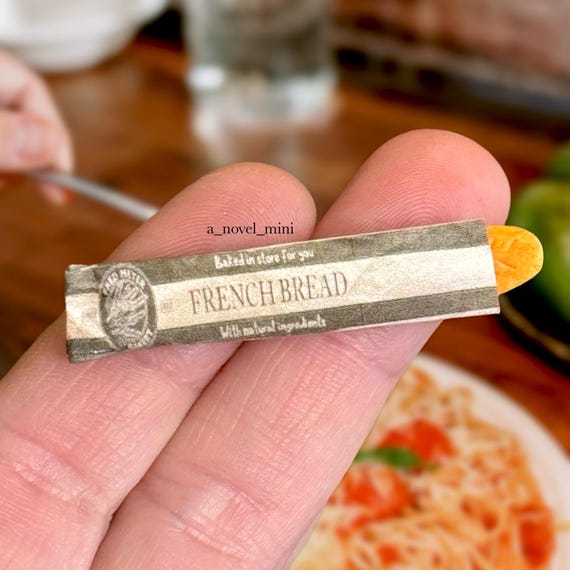 Miniatur-Brot In Papier-Tasche – Puppenhauszubehör Für Küche & Bäckerladen, Maßstab 1:12