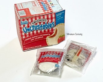 Dollhouse peanut butter- 1:12th scale- dollhouse grocery- dollhouse kitchen- dollhouse furniture- dollhouse lunch- miniature lunch