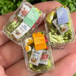 Dollhouse salad- 1:12th scale- dollhouse kitchen- dollhouse furniture- dollhouse food- miniature salad- miniatures- tiny food- dollhouse