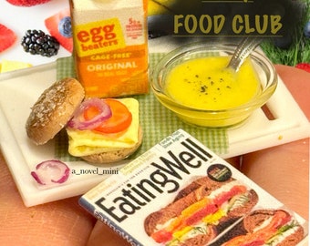 Dollhouse Food Club- dollhouse furniture- dollhouse kitchen- miniature food - tiny food- dollhouse grocery- miniatures- mini magazine- tiny