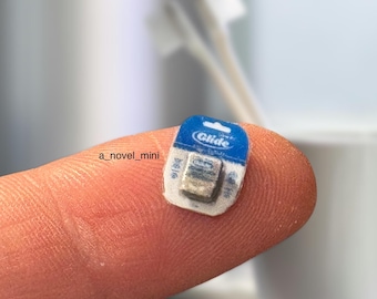 Dollhouse dental floss- 1:12th scale- dollhouse bathroom- dollhouse furniture- miniature bathroom- miniatures- miniature dental floss