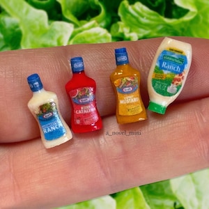 Dollhouse dressing- 1:12th scale- dollhouse kitchen- dollhouse furniture- dollhouse food- miniature salad- miniatures- tiny food- dollhouse