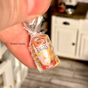 Dollhouse bagels- 1:12th scale- dollhouse kitchen- dollhouse furniture- tiny food- dollhouse food- miniatures- miniature food- dollhouse