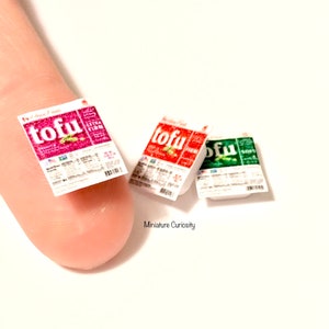 Dollhouse tofu- 1:12th scale- dollhouse kitchen- dollhouse furniture- miniature tofu- miniatures- dollhouse vegan- tiny food- tiny tofu