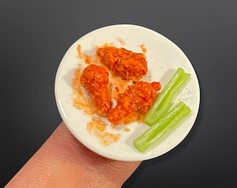 Dollhouse buffalo chicken- 1:12th scale- dollhouse furniture- dollhouse kitchen- miniature chicken- miniatures- tiny food- dollhouse grocery
