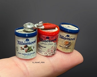 Dollhouse ice cream- 1:12th scale- dollhouse furniture- dollhouse kitchen- dollhouse grocery- miniature ice cream- miniatures- tiny dessert