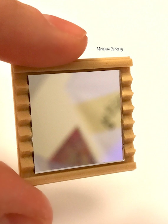 Dollhouse mirror- 1:12th scale- dollhouse furniture- miniature mirror- tiny  mirror- dollhouse accessory- dollhouse furnishings- mini