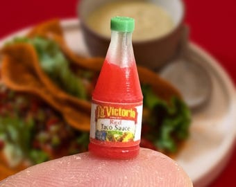 Dollhouse taco sauce- 1:12th scale- dollhouse kitchen- dollhouse furniture- miniatures- tiny food- dollhouse meal- miniature taco sauce