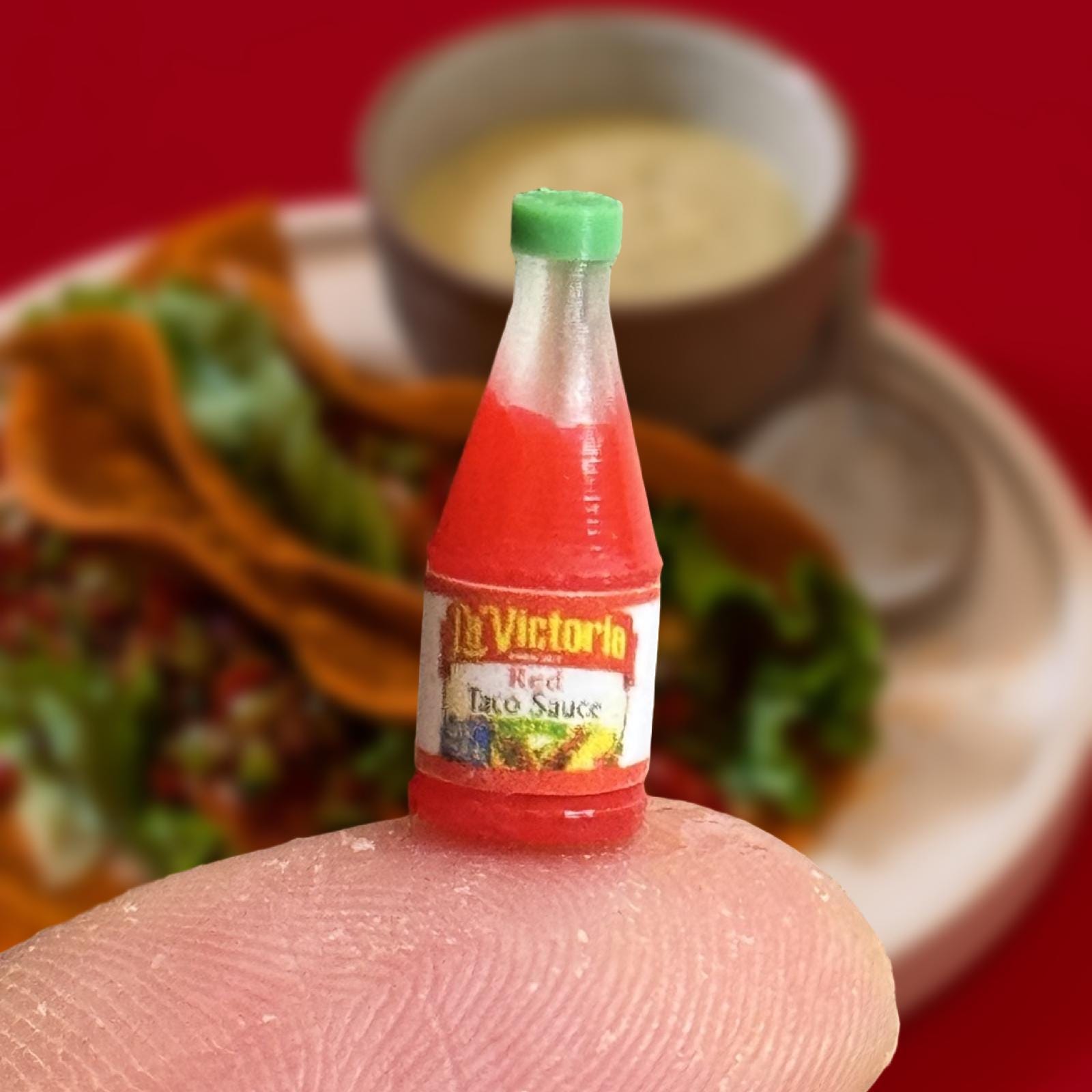 Miniatura Per Casa Delle Bambole – Scatola Salsa Piccante SPICEY – Scala 1:12 – Fatta A Mano