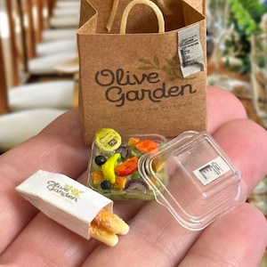 Dollhouse salad set- 1:12th scale-dollhouse kitchen- dollhouse furniture- tiny food- miniatures- dollhouse meal-miniature meal- dollhouse