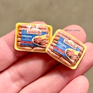 Dollhouse sausage- 1:12th scale- dollhouse furniture- dollhouse kitchen- miniature breakfast- tiny food- miniatures- dollhouse food