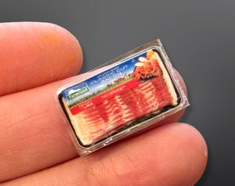 Dollhouse bacon- 1:12th scale- dollhouse furniture- dollhouse kitchen- dollhouse food- tiny breakfast- miniature breakfast