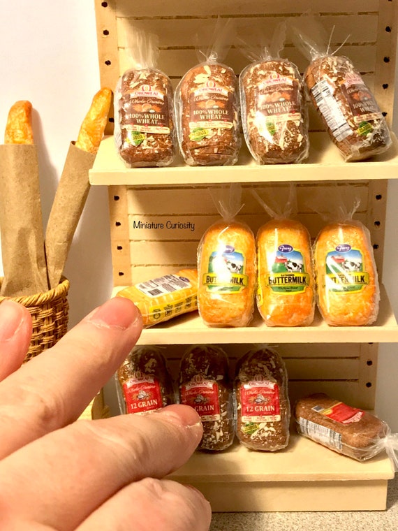 Dollhouse bread- 1:12th scale- dollhouse kitchen- dollhouse furniture-  miniatures- dollhouse- tiny bread- miniature bread- tiny food