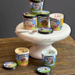 ドールハウスのアイスクリーム - 1:12 スケール - ドールハウスの家具 - ドールハウスのキッチン - ドールハウスの食料品店 - ミニチュアのアイスクリーム - ミニチュア - 小さなデザート