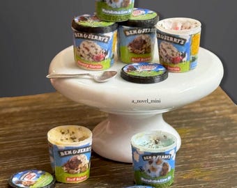 Puppenhaus Eiscreme- 1:12- Puppenhaus Möbel- Puppenhaus Küche- Puppenhaus Kaufmannsladen- Miniatur Eis- Miniaturen- Miniaturen- Dessert