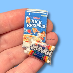 Dollhouse cereal- 1:12th scale- dollhouse kitchen- dollhouse furniture- mini marshmallows- miniature grocery- miniature kitchen- dollhouse