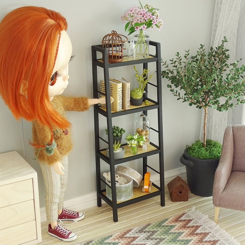 Dollhouse furniture miniature bookcase 16th scale