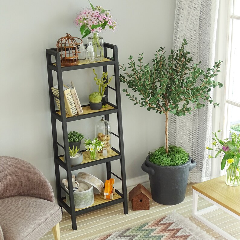 Dollhouse furniture miniature bookcase 16th scale