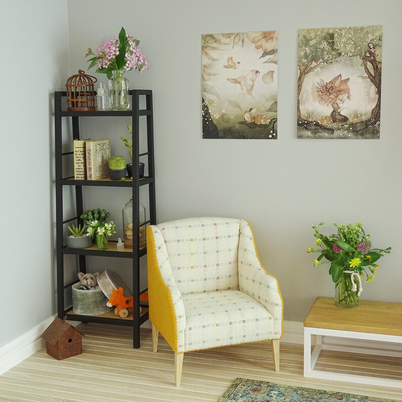 Dollhouse furniture miniature bookcase 16th scale