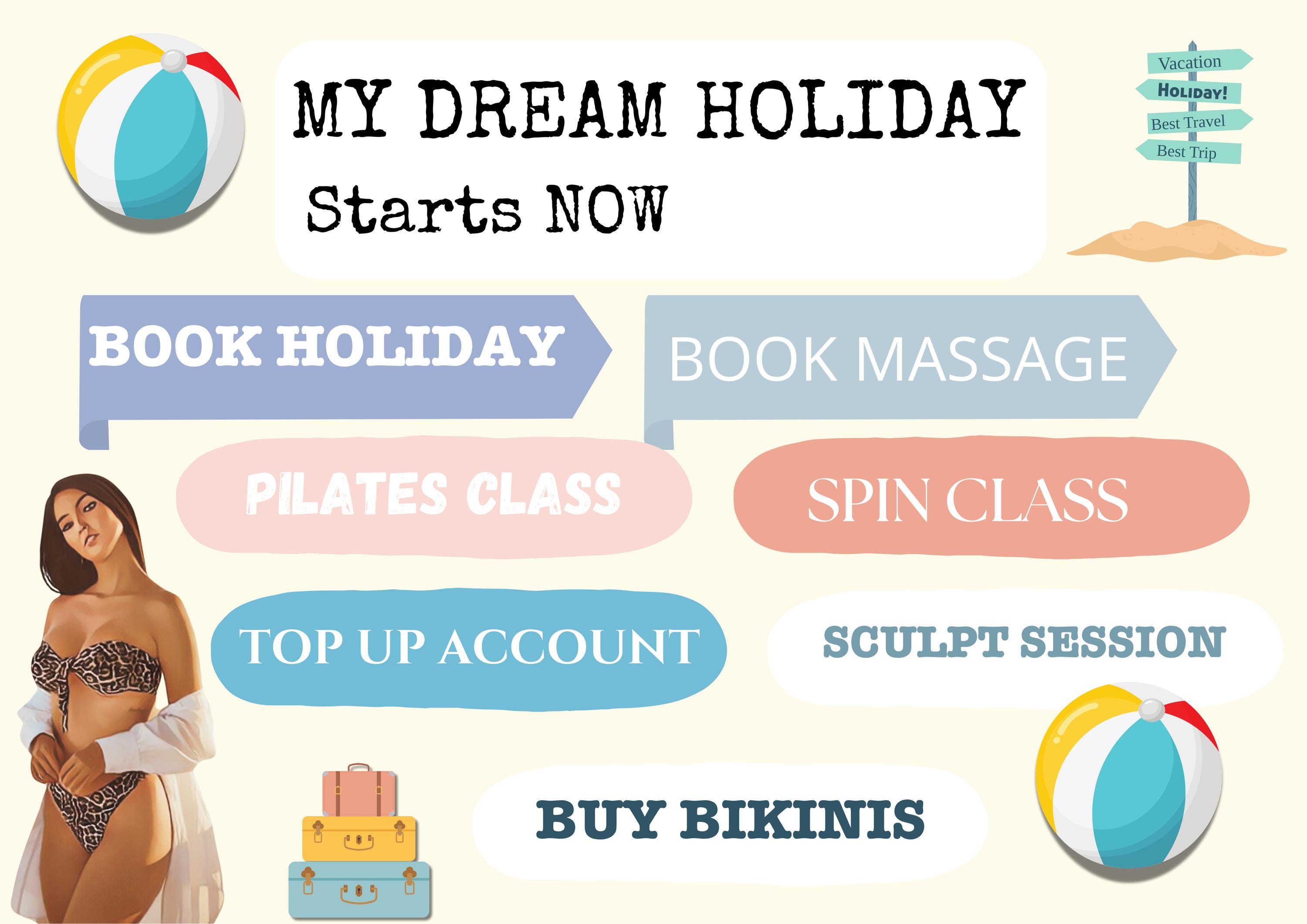 Editable 2025 Spring Break Vision Board Kit | Digital Collage for Women ...