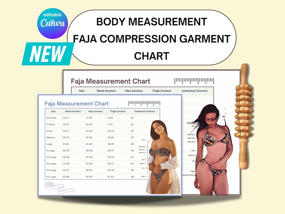 Faja Compression Garment Sizing Chart A4 & A3 Digital Download Post