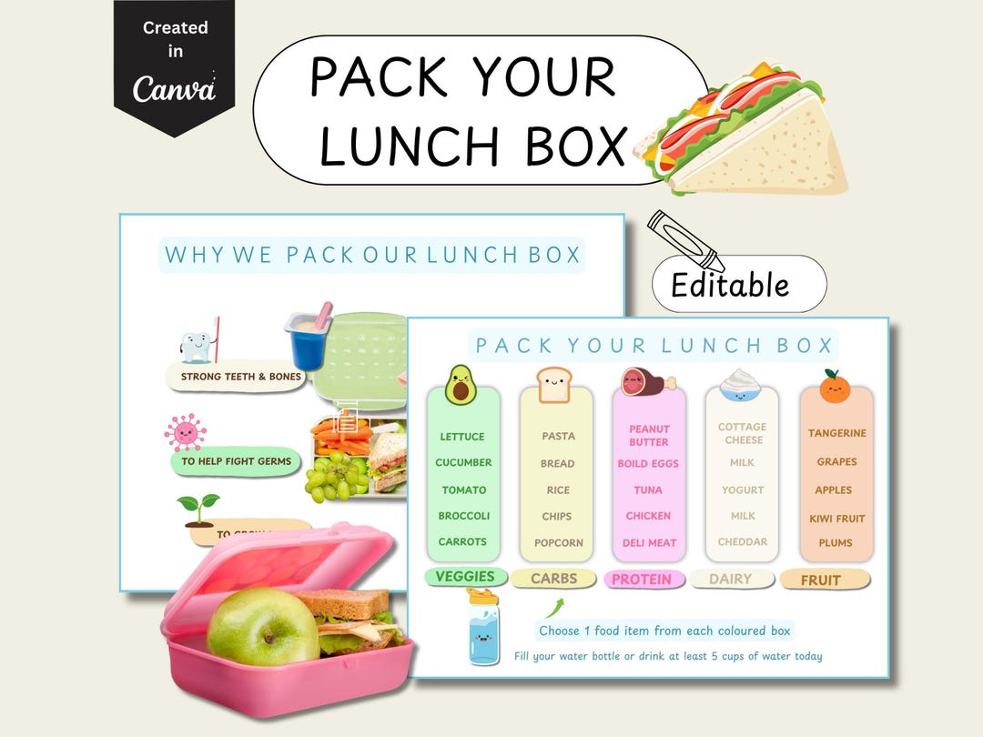 Elementary School Lunchbox Planner - Lunches Healthy Meal Prep Template ...