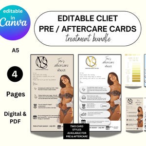 Digital Lymphatic Drainage Aftercare Cards - Easy Clients Text Guide, Pre & Post Treatment Instructions