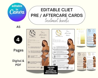 Digital Lymphatic Drainage Aftercare Cards - Easy Clients Text Guide, Pre & Post Treatment Instructions