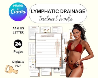 Formularz wstępny do masażu drenażu limfatycznego | Pobieranie cyfrowe Formularze konsultacyjne masażystów pooperacyjne rzeźbienie konturu ciała w drewnie