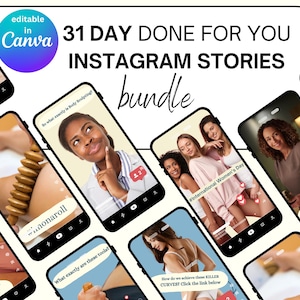 Post-Surgical massage therapists 31 DAY Instagram kit, Editable and customizable instagram templates for Body sculptors and estheticians