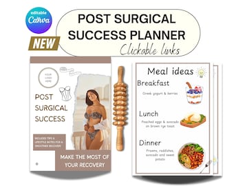 Planner Lymphatic Drainage Editable Post-Surgical Wood sculpting Massage Body contour Template business Bundle | 21 Pages | A4|