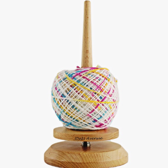 Yarn Ball Wooden Holder Whirling Yarn Holder Wooden Holder for Yarn Balls  Revolving Yarn Holder Winder Storage Swift Double Yarn Spindle 