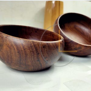 Handmade Sheesham Wooden Bowl Set with Spoons – Eco-Friendly Rustic Salad, Soup & Serving Bowls | Perfect Vegan Kitchen Gift