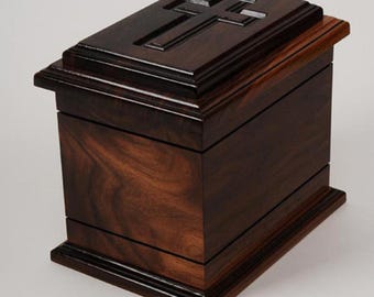 Handcrafted Wooden Cremation Urn: Pet/Human Ashes Memorial Box