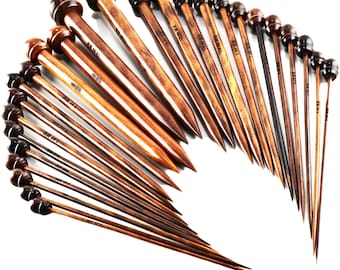 Zestaw ręcznie robionych drutów z palisandru: 13 rozmiarów