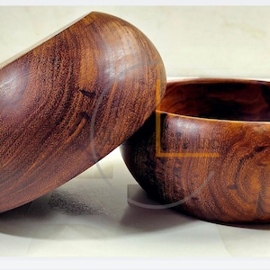 Handmade Sheesham Wooden Bowl Set with Spoons – Eco-Friendly Rustic Salad, Soup & Serving Bowls | Perfect Vegan Kitchen Gift